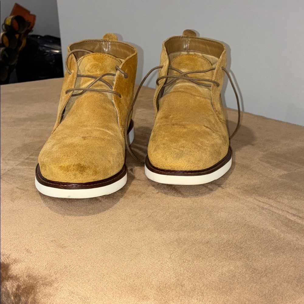 Base London Mustard Suede Chukka Boots